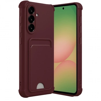 Samsung Galaxy A56 Kılıf Kelvin Kartvizitli Silikon - Bordo