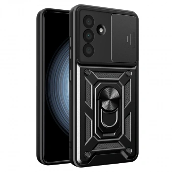 Samsung Galaxy A57 5g Pars Lens Yüzüklü Silikon - Siyah