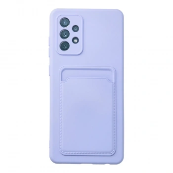 Samsung Galaxy A72 Kılıf Kelvin Kartvizitli Silikon - Lila