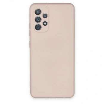 Samsung Galaxy A72 Kılıf Nano İçi Kadife Silikon - Pudra