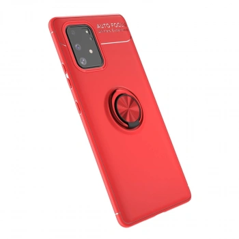 Samsung Galaxy A91 / S10 Lite Kılıf Range Yüzüklü Silikon - Kırmızı