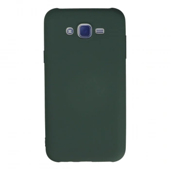 Samsung Galaxy J7 Kılıf Nano İçi Kadife Silikon - Koyu Yeşil