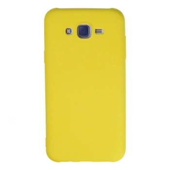 Samsung Galaxy J7 Kılıf Nano İçi Kadife Silikon - Sarı