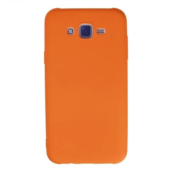 Samsung Galaxy J7 Kılıf Nano İçi Kadife Silikon - Turuncu