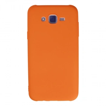 Samsung Galaxy J7 Kılıf Nano İçi Kadife Silikon - Turuncu