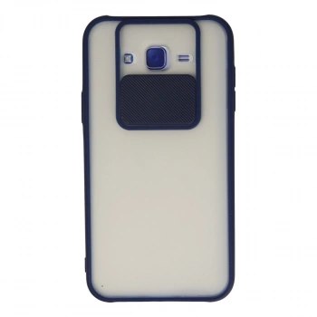 Samsung Galaxy J7 Kılıf Palm Buzlu Kamera Sürgülü Silikon - Lacivert