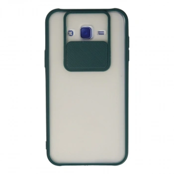 Samsung Galaxy J7 Kılıf Palm Buzlu Kamera Sürgülü Silikon - Yeşil