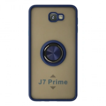 Samsung Galaxy J7 Prime Kılıf Montreal Yüzüklü Silikon Kapak - Lacivert