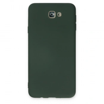 Samsung Galaxy J7 Prime Kılıf Nano İçi Kadife Silikon - Koyu Yeşil