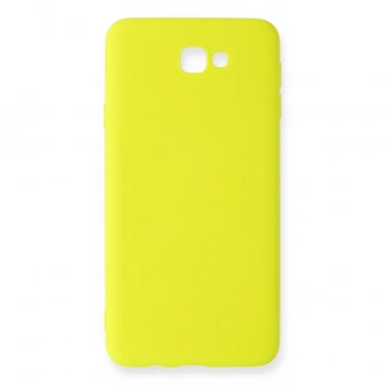 Samsung Galaxy J7 Prime Kılıf Nano İçi Kadife Silikon - Sarı