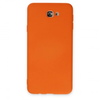 Samsung Galaxy J7 Prime Kılıf Nano İçi Kadife Silikon - Turuncu