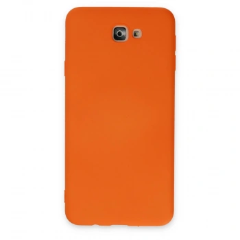 Samsung Galaxy J7 Prime Kılıf Nano İçi Kadife Silikon - Turuncu