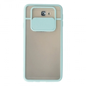 Samsung Galaxy J7 Prime Kılıf Palm Buzlu Kamera Sürgülü Silikon - Turkuaz