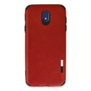 Samsung Galaxy J7 Pro / J730 Kılıf Loop Deri Silikon - Kırmızı