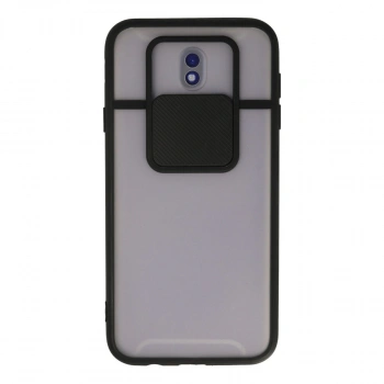 Samsung Galaxy J7 Pro / J730 Kılıf Palm Buzlu Kamera Sürgülü Silikon - Siyah