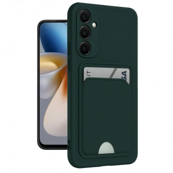 Samsung Galaxy M15 Kelvin Kartvizitli Silikon - Koyu Yeşil
