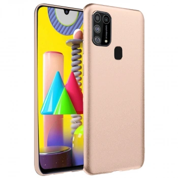 Samsung Galaxy M31 Kılıf Nano İçi Kadife Silikon - Pudra