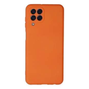 Samsung Galaxy M33 Kılıf Nano İçi Kadife Silikon - Turuncu