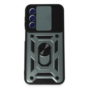 Samsung Galaxy M34 5g Kılıf Pars Lens Yüzüklü Silikon - Yeşil