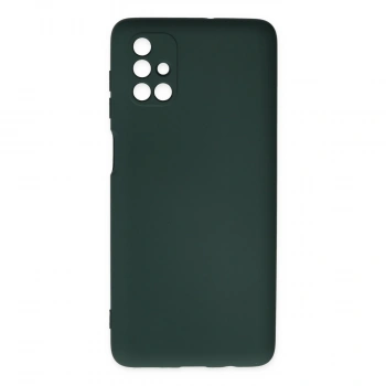 Samsung Galaxy M51 Kılıf Nano İçi Kadife Silikon - Koyu Yeşil