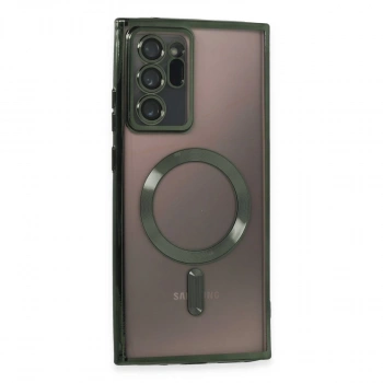 Samsung Galaxy Note 20 Ultra Kılıf Kross Magneticsafe Kapak - Koyu Yeşil