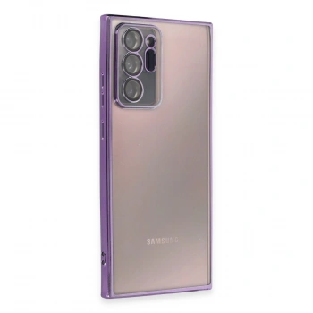 Samsung Galaxy Note 20 Ultra Kılıf Razer Lensli Silikon - Mor
