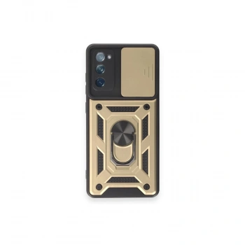 Samsung Galaxy S20 Fe Kılıf Pars Lens Yüzüklü Silikon - Gold