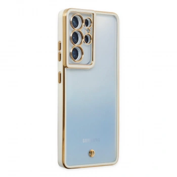 Samsung Galaxy S21 Ultra Kılıf Liva Lens Silikon - Beyaz