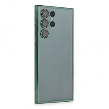 Samsung Galaxy S22 Ultra Kılıf Razer Lensli Silikon - Yeşil