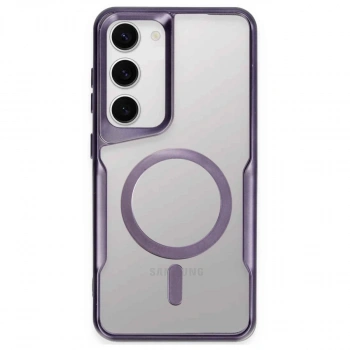 Samsung Galaxy S23 Kılıf Boyi Magsafe Silikon Kapak - Derin Mor