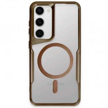 Samsung Galaxy S23 Kılıf Boyi Magsafe Silikon Kapak - Kahverengi