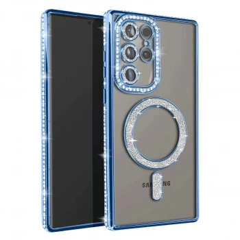 Samsung Galaxy S23 Ultra Joke Simli Magneticsafe Kılıf - Mavi