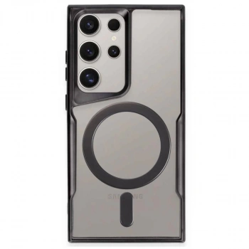 Samsung Galaxy S23 Ultra Kılıf Boyi Magsafe Silikon Kapak - Siyah