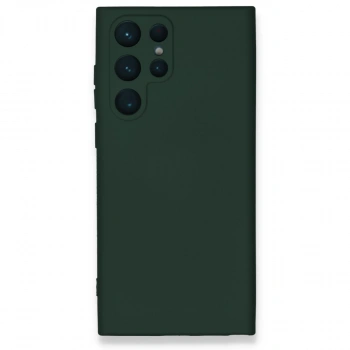 Samsung Galaxy S23 Ultra Kılıf Nano İçi Kadife Silikon - Koyu Yeşil
