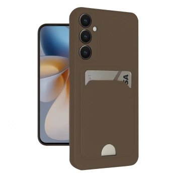 Samsung Galaxy S24 Fe Kılıf Kelvin Kartvizitli Silikon - Kahverengi