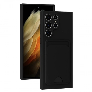 Samsung Galaxy S24 Ultra Kılıf Kelvin Kartvizitli Silikon - Siyah