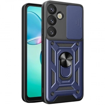 Samsung Galaxy S25 Kılıf Pars Lens Yüzüklü Silikon - Lacivert