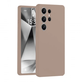 Samsung Galaxy S25 Ultra Kılıf Nano İçi Kadife Silikon - Pudra