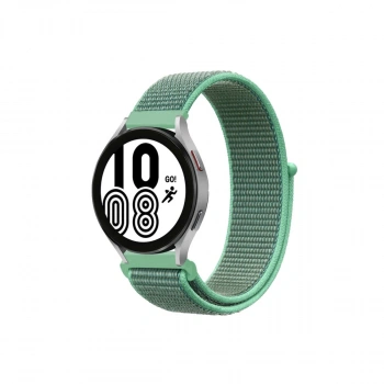 Samsung Galaxy Watch 4 Hasırlı Cırtcırtlı Kordon (saat Değildir) - Turkuaz