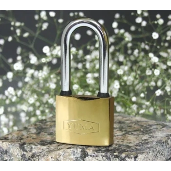 Sarı Kaplama Döküm Uzun Asma Kilit 50mm