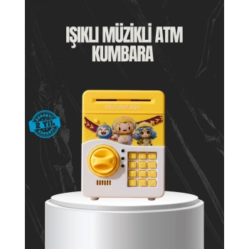 Sarı Renk Otomatik Para Çeken Şifreli Çocuk Kumbarası