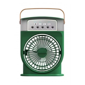 Şarjlı 600 Ml Su Hazneli Taşınabilir Masaüstü Vanilatör  Güçlü Fan Ve 2000 Mah Pil Yeşil