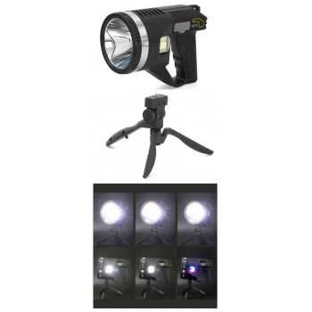 Şarjlı Dev Boy El Feneri Tripod Ayaklı Parlak LED El Lambası Kamp, Av ve Güvenlik İçin İdeal (599)