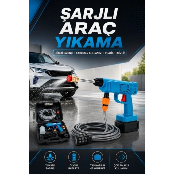 Şarjlı Oto Yıkama, Bahçe Sulama Tabancası Makinesi Yüksek Basınçlı