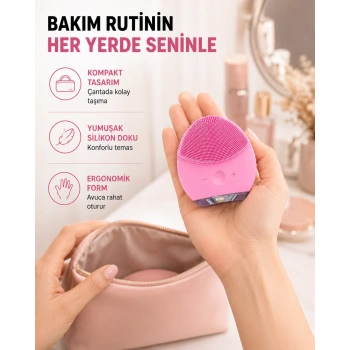 Şarjlı Su Geçirmez Yüz Temizleme Ve Masaj Aleti – 3 Fonksiyonlu Yeni Nesil