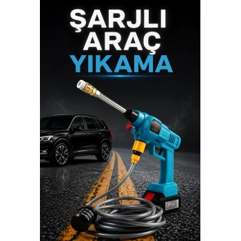 Şarjlı Ve Yüksek Basınçlı Oto Yıkama Makinesi Ve Sulama Tabancası Bahçe Yıkama Makinesi