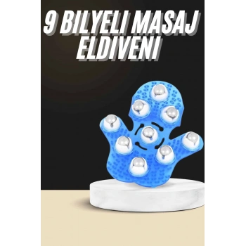 Selülit Giderici Masaj Eldiveni 9 Bilyeli Palm Masaj Eldiven Tam Vücut