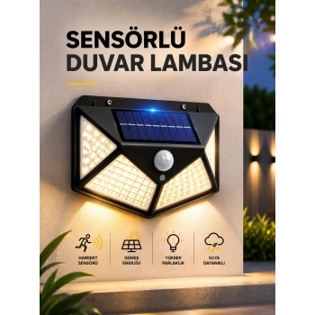 Sensörlü Güneş Enerjili Duvar Lambası