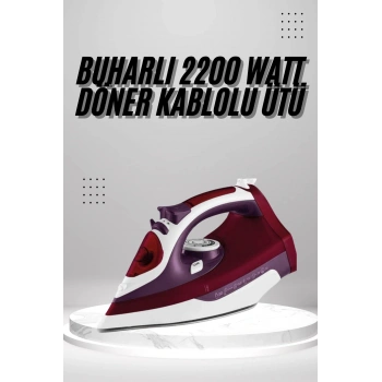Seramik Tabanlı Kırmızı 2200 Watt Şok Buharlı Ütü