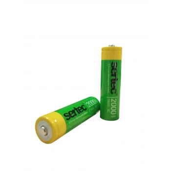 Sertec 18650 3.7v 2000 Mah 1c Li-ion Şarjlı Pil Başlı